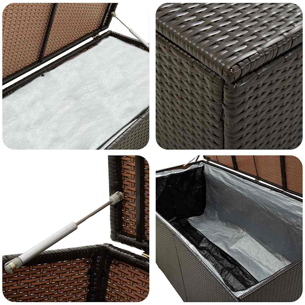 Gartenbox Poly Rattan 200x50x60 cm Braun